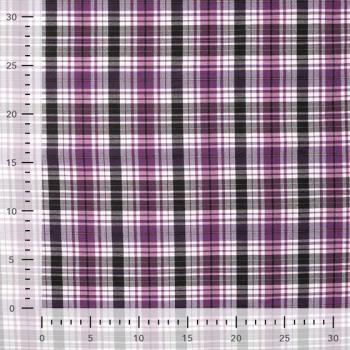 Preview: Polyester-Webware Karo in Pink/Schwarz, Meterware im Detail